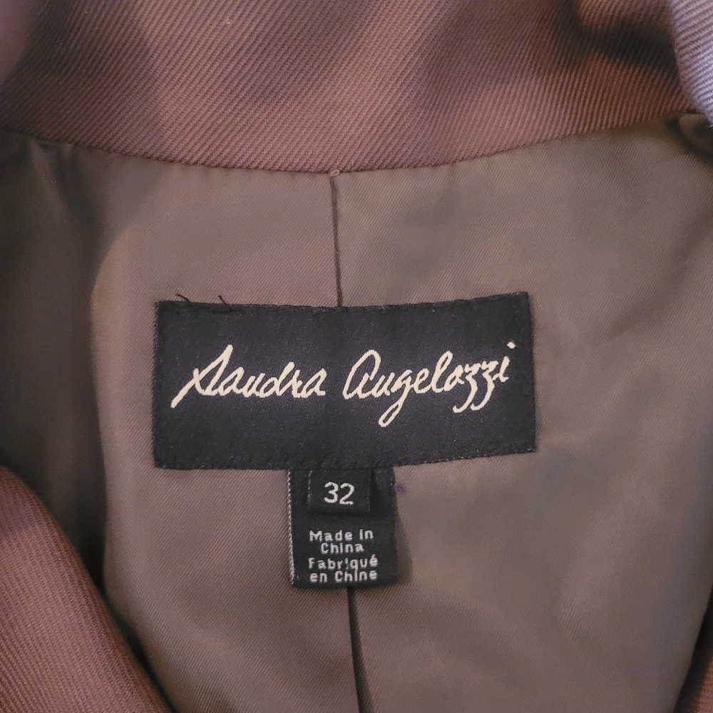 Sandra Augelazzi Tan Double Breasted Wide Collar Light Jacket Blazer Size XS - Picture 9 of 9